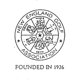 NEW ENGLAND GOLF ASSOCIATION MAINE N.H. VT. MASS. R.I. CONN. FOUNDED IN 1926 trademark