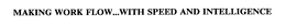 MAKING WORK FLOW...WITH SPEED AND INTELLIGENCE trademark