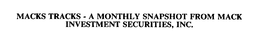 MACK TRACKS - A MONTHLY SNAPSHOT FROM MACK INVESTMENT SECURITIES, INC. trademark