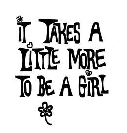 IT TAKES A LITTLE MORE TO BE A GIRL trademark