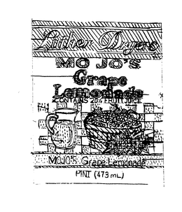 LUTHER DRYERS MO JO'S GRAPE LEMONADE CONTAINS 20% FRUIT JUICE trademark