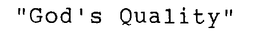 GOD'S QUALITY trademark