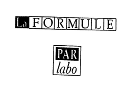LAFORMULE PAR LABO trademark