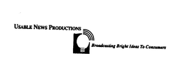 USABLE NEWS PRODUCTIONS BROADCASTING BRIGHT IDEAS TO CONSUMERS trademark