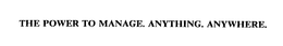 THE POWER TO MANAGE. ANYTHING. ANYWHERE. trademark