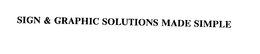 SIGN & GRAPHIC SOLUTIONS MADE SIMPLE trademark