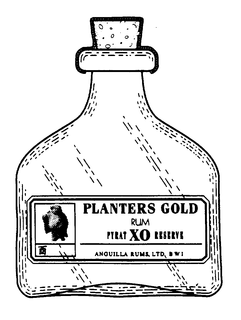 PLANTERS GOLD RUM PYRAT XO RESERVE ANGUILLA RUMS, LTD BWI trademark