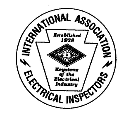 INTERNATIONAL ASSOCIATION ELECTRICAL INSPECTORS ESTABLISHED 1928 KEYSTONE OF THE ELECTRICAL INDUSTRY trademark