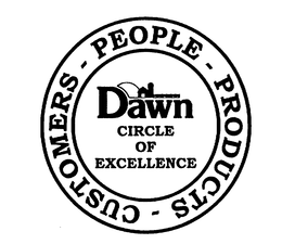 CUSTOMERS PEOPLE PRODUCTS DAWN CIRCLE OF EXCELLENCE trademark