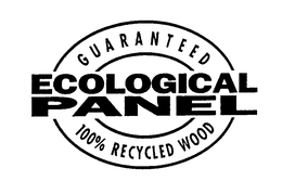 ECOLOGICAL PANEL GUARANTEED 100% RECYCLED WOOD trademark