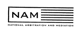 NAM NATIONAL ARBITRATION AND MEDIATION trademark
