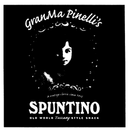 GRANMA PINELLI'S SPUNTINO OLD WORLD TUSCANY STYLE SNACK A VINTAGE CLASSIC SINCE 1912 trademark