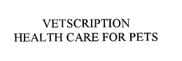 VETSCRIPTION HEALTH CARE FOR PETS trademark