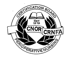 CNOR CRNFA CERTIFICATION BOARD PERIOPERATIVE NURSING EST. 1979 trademark