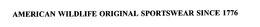 AMERICAN WILDLIFE ORIGINAL SPORTSWEAR SINCE 1776 trademark