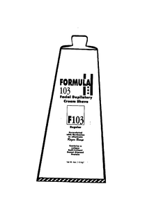FORMULA 103 FACIAL DEPILATORY CREAM SHAVE trademark