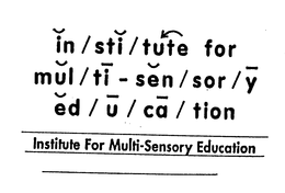 INSTITUTE FOR MULTI-SENSORY EDUCATION trademark