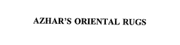AZHAR'S ORIENTAL RUGS trademark