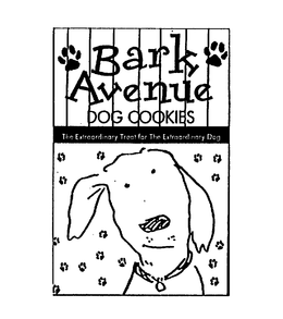 BARK AVENUE DOG COOKIES THE EXTRAORDINARY TREAT FOR THE EXTRAORDINARY DOG trademark
