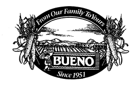 FROM OUR FAMILY TO YOURS BUENO SINCE 1951 trademark