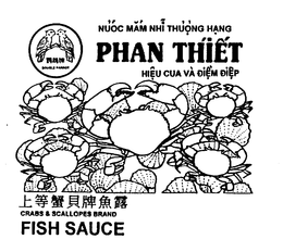DOUBLE PARROT NUOC MAM NHI THUONG HANG PHAN THIET HIEU CUA VA DIEM DIEP CRABS & SCALLOPES BRAND FISH SAUCE trademark