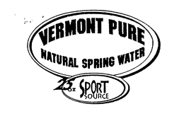 VERMONT PURE NATURAL SPRING WATER, SPORTSOURCE trademark