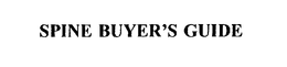 SPINE BUYER'S GUIDE trademark