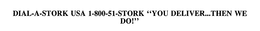 DIAL-A-STORK USA 1-800-51-STORK "YOU DELIVER...THEN WE DO!" trademark