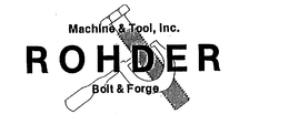 ROHDER MACHINE & TOOL, INC. BOLT & FORGE trademark