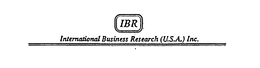IBR INTERNATIONAL BUSINESS RESEARCH (U.S.A.) INC. trademark