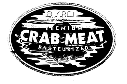BYRD INTERNATIONAL PREMIUM CRAB MEAT PASTEURIZED trademark