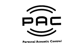 PAC PERSONAL ACOUSTIC CONTROL trademark