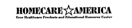 HOMECARE AMERICA YOUR HEALTHCARE PRODUCTS AND EDUCATIONAL RESOURCE CENTER trademark
