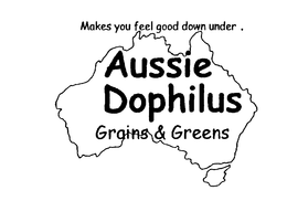 AUSSIE DOPHILLUS MAKES YOU FEEL GOOD DOWN UNDER GRAINS AND GREENS trademark