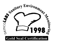 SEMCO LABS SANITARY ENVIRONMENT MONITORING 1998 GOLD SEAL CERTIFICATION trademark