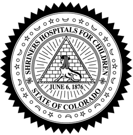 SHRINERS HOSPITALS FOR CHILDREN STATE OF COLORADO  JUNE 6, 1876 trademark