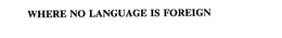 WHERE NO LANGUAGE IS FOREIGN trademark