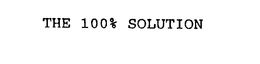 THE 100% SOLUTION trademark