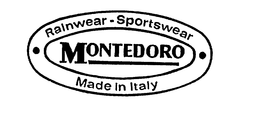 MONTEDORO RAINWEAR-SPORTWEAR MADE IN ITALY trademark