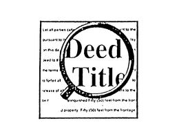 DEED TITLE trademark