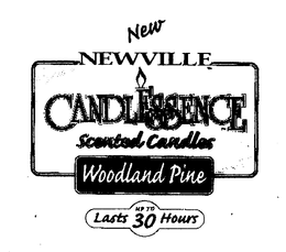 NEW NEWVILLE CANDLESSENCE SCENTED CANDLES WOODLAND PINE LASTS UP TO 30 HOURS NEW NEWVILLE CANDLESSENCE SCENTED CANDLES WOODLAND PINE NET WEIGHT 4.25 OZ./117 G trademark