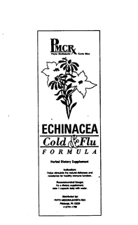 ECHINACEA COLD AND FLU FORMULA AND DESIGN trademark
