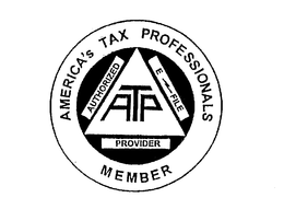 ATP AMERICA'S TAX PROFESSIONALS MEMBER AUTHORIZED E FILE PROVIDER trademark
