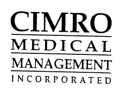 CIMRO MEDICAL MANAGEMENT INCORPORATED trademark