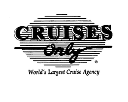CRUISES ONLY WORLD'S LARGEST CRUISE AGENCY trademark