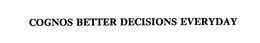 COGNOS BETTER DECISIONS EVERYDAY trademark