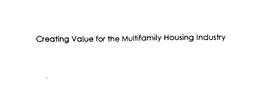 CREATING VALUE FOR THE MULTIFAMILY HOUSING INDUSTRY trademark