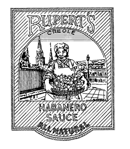 RUPERT'S CREOLE HABANERO SAUCE ALL NATURAL trademark