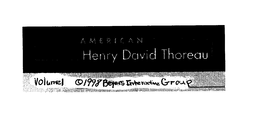GREAT AMERICAN THOUGHT: HENRY DAVID THOREAU VOLUME I 1998 BEYERS INTERACTIVE GROUP trademark