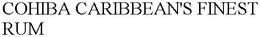 COHIBA CARIBBEAN'S FINEST RUM trademark